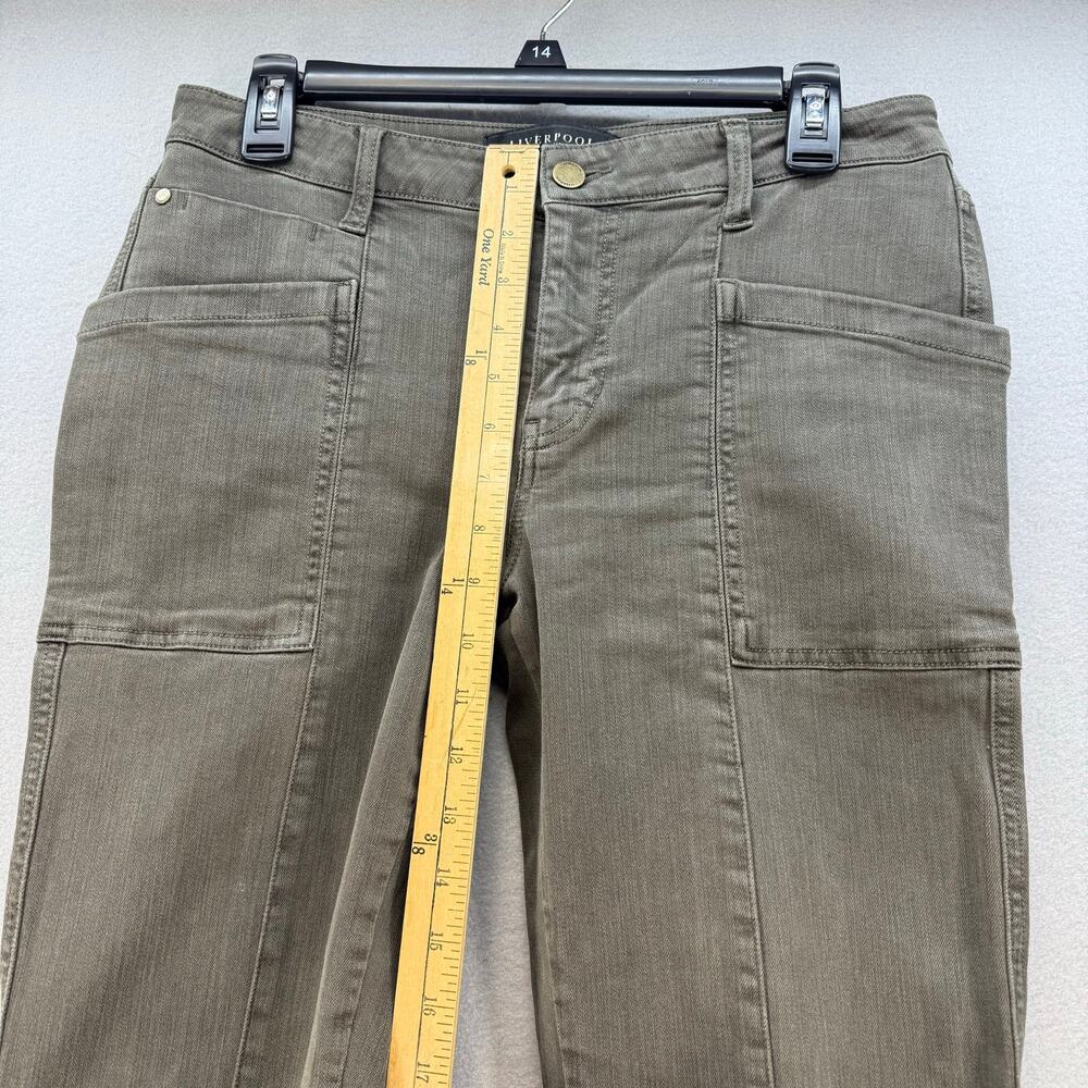 Liverpool Cargo Jeans Women's 8/29 Olive Green The Ankle Cargo Skinny Preppy - Picture 15 of 16